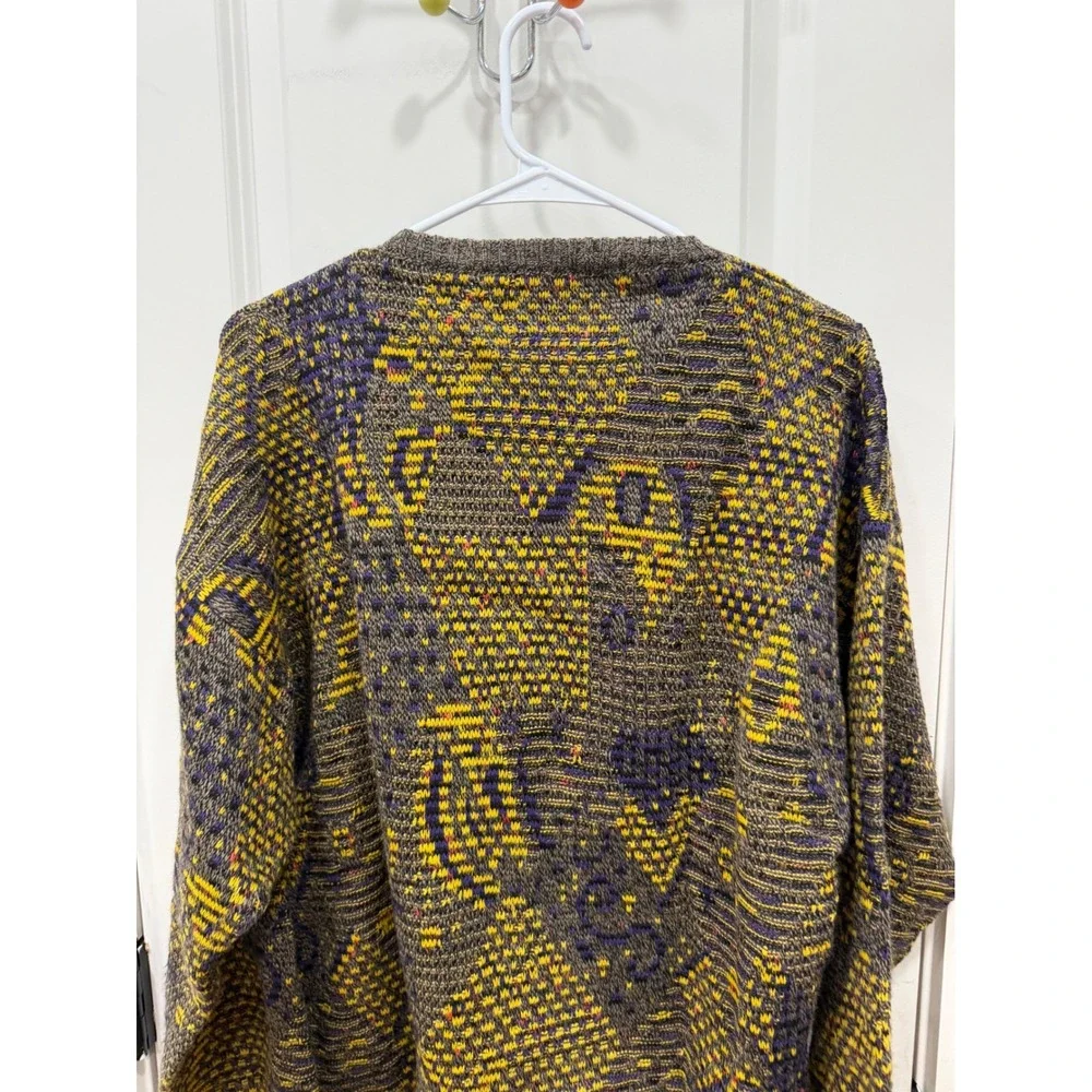 Pronto Uomo Firenze Vintage Wool Blend Abstract Sweater Made in Italy Mens Small